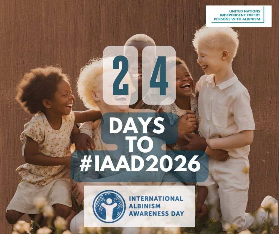UnAlbinism's tweet photo. 24 days to IAAD2026!

Celebrate difference. Reject discrimination.
Every skin tone belongs.
#IAAD2026 https://t.co/vWXAkhYNX3