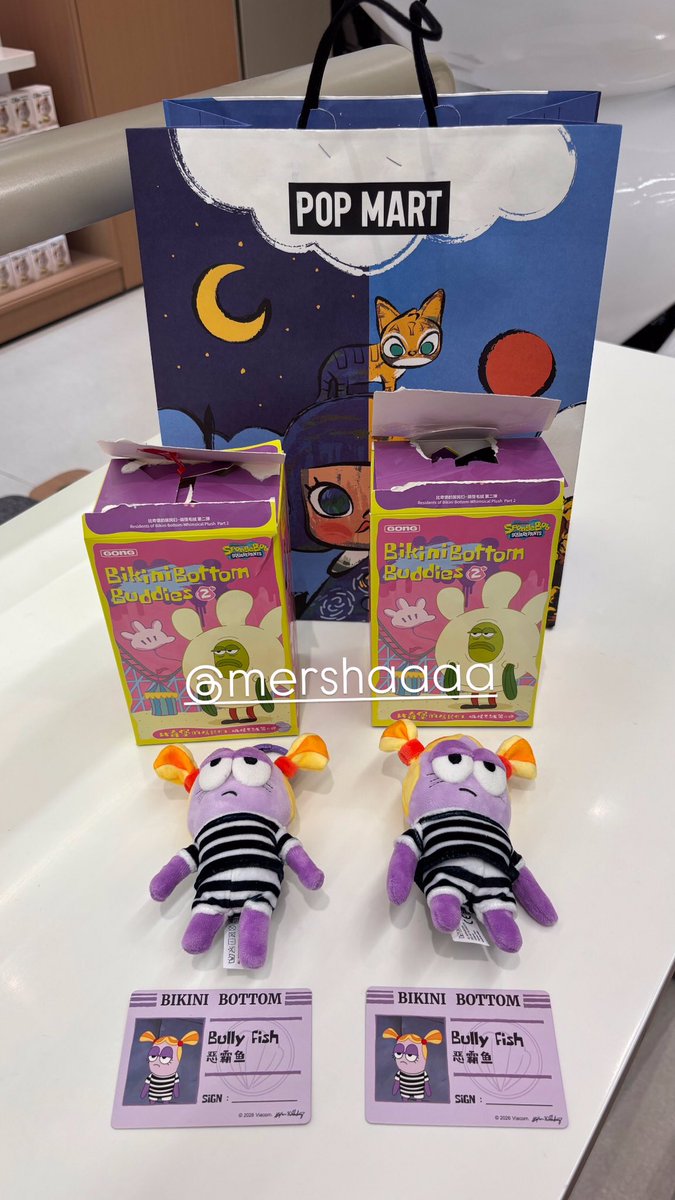 mershaaaa's tweet photo. WTS - Want To Sale --- Bikini Bottom Buddies Ver. 2

Bully Fish - 175k/each atau 340k/both

or WTT - Want To Trade to anything in verse 2.

Prefer COD MRT JAKARTA

Baru banget dibeli hari minggu kemaren, kotak, plastik sama namecardnya masih ada yaa.

#popmart #wts #wtt https://t.co/yEP0hM9EoV