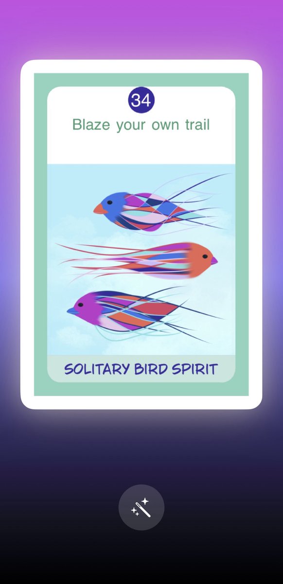 gardentiger's tweet photo. #CardOfTheDay #ANSOracle #SolitaryBirdSpirit If you want to access all 57 cards, you could click the first link in my Linktree website in my bio.. there you can get the TestFlight app and download the beta version of the Animal &amp; Nature Spirit Oracle app.. meant for reflection 💜 https://t.co/dpCLvPQyPa