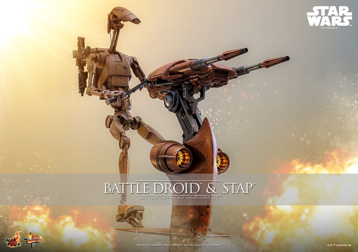 one6Update's tweet photo. #HotToys announced B1 Battle Droid and STAP. You can buy the stap separately not sure about the droid as of now.
🧵1
#Sixth #SixthScale #HotToysCollectibles #ホットトイズ #actionfigures #Figures #MaytheFourth https://t.co/e678Ajp1bR