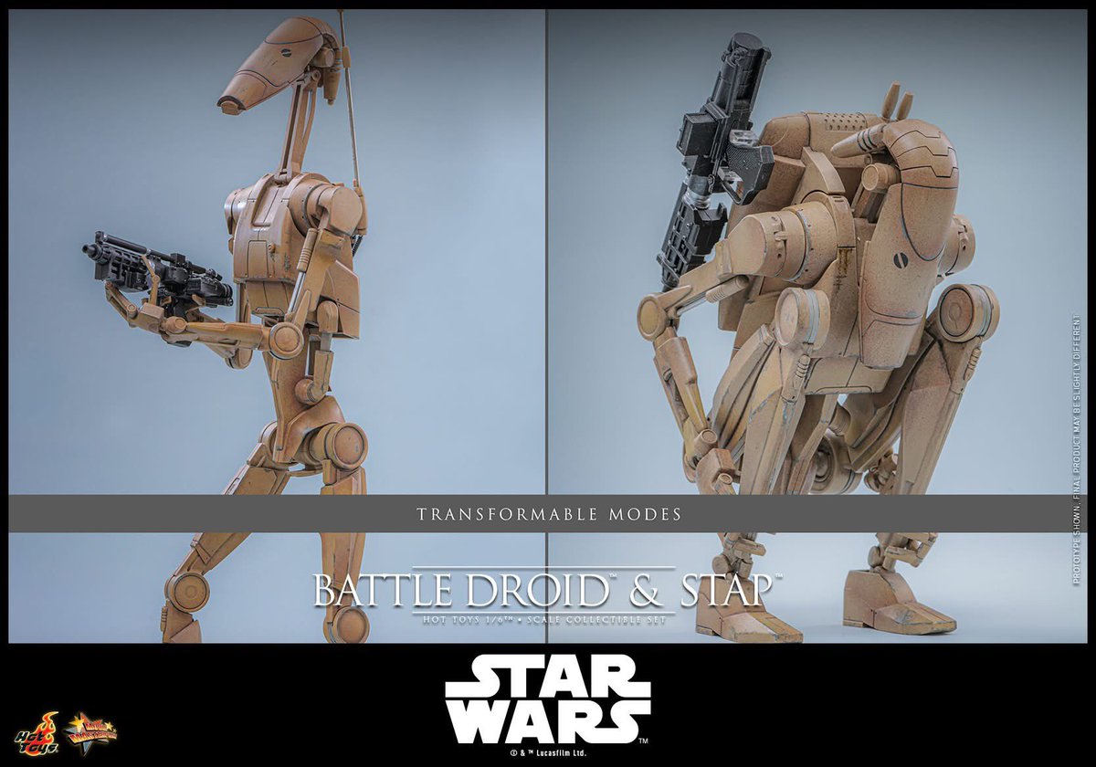 6thscale_KaWu's tweet photo. 【Star Wars: The Phantom Menace™ - 1/6th scale Battle Droid™ & STAP™ Collectible Set】
New announcement!
Part 4
#BattleDroid #STAP #StarWarsThePhantomMenace #HotToysCollectibles #SixthScale https://t.co/7bLLTIESZF