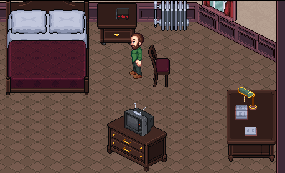 TheDeadlockGame's tweet photo. Late-night testing inside the Ravenwood Hotel.

Working on guest room environments, lighting systems, interactive props, and atmosphere for DEADLOCK PROTOCOL 👀

Every room in Ravenwood is being handcrafted to feel grounded, lived in, and unsettling once the outbreak begins.

The calm never lasts.

🎮 Steam
https://t.co/ATA3zNl5u3

💬 Discord
https://t.co/AoEAmZAInA

🐦 Twitter / X
https://t.co/eb0DxxdMYu

#DeadlockProtocol #IndieDev #GameDev #Gamedev #IndieGame #IndieGames #PixelArt #PixelArtist #PixelHorror #SurvivalHorror #HorrorGames #RetroHorror #IndieGameDev #GameDevelopment #GameDevCommunity #PixelArtGames #IndieGaming #2DGame #RetroGaming #HorrorGaming #SteamGames #UpcomingGames