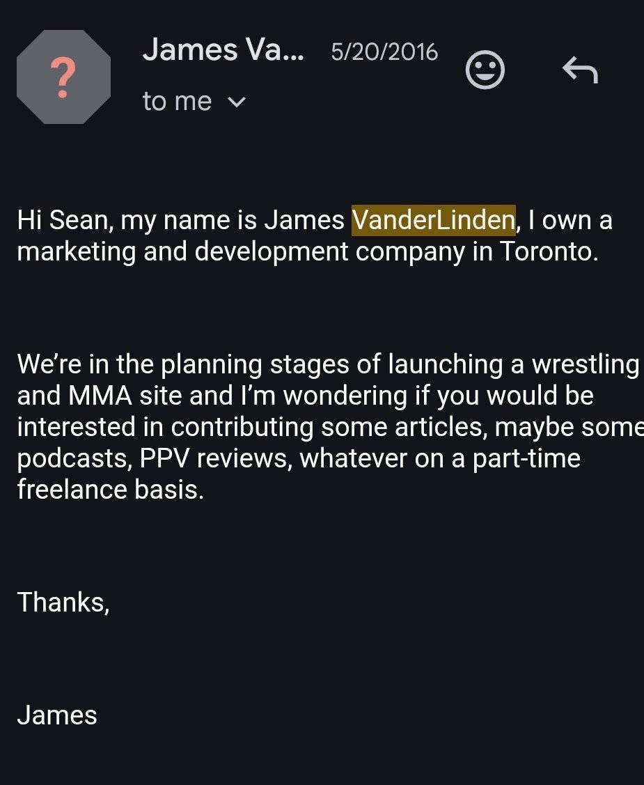 Sean Ross Sapp of Fightful.com tweet media
