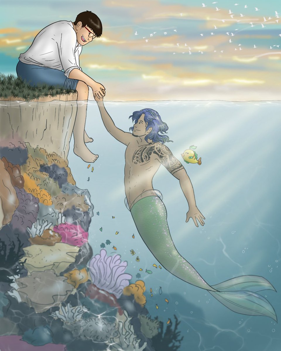 acoupleseries's tweet photo. Because it’s Mermay! This is a collab with Visayan Webcomic Artists Community, check out their IG to see other Mermay entries from our members 🧜‍♀️🧜‍♂️

#acoupleseries #bisayabl #bl #bisayacomics #mermay https://t.co/Nm6aWp6L7y