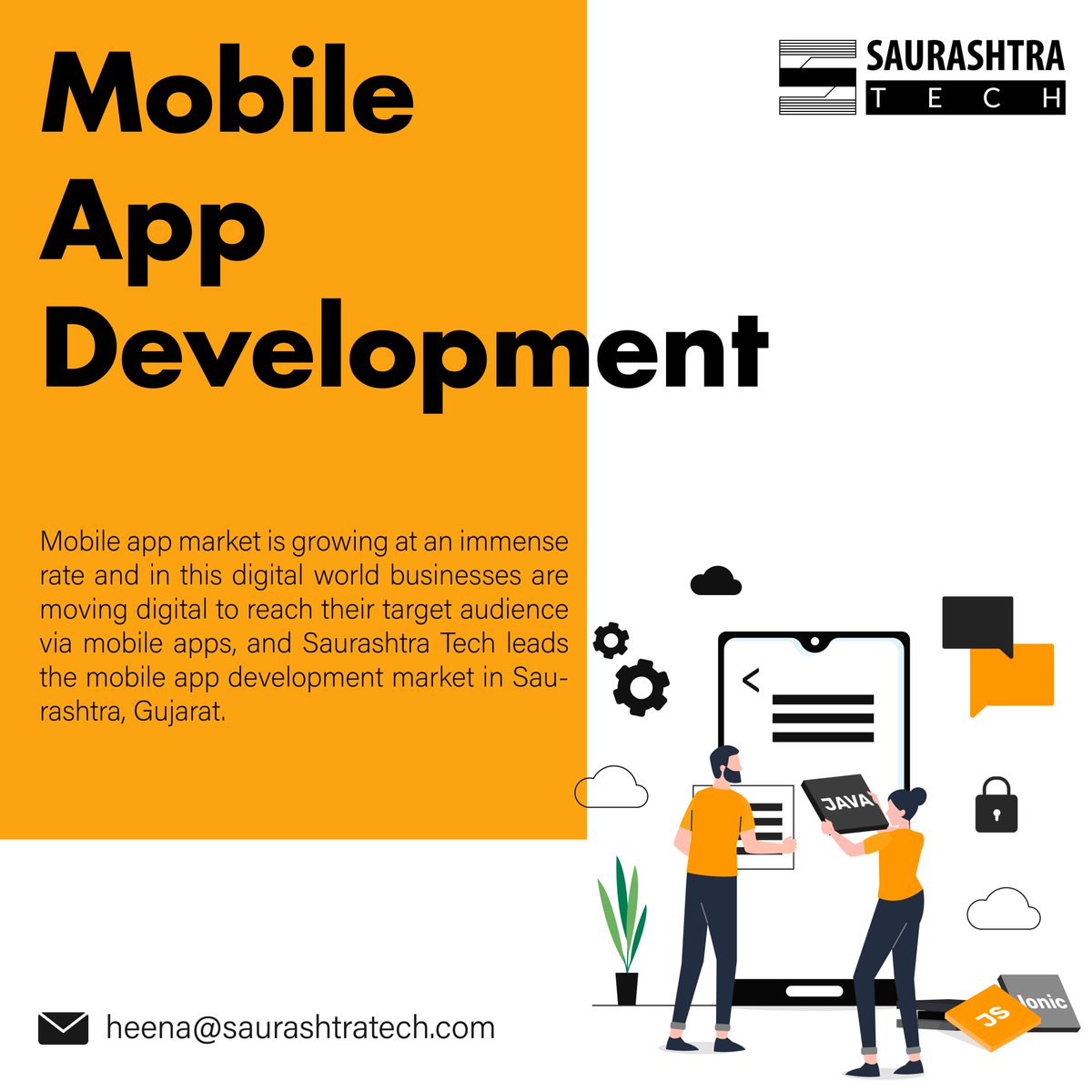 SaurashtraTech's tweet photo. In this digital world, Mobile is everywhere, Now its time to take your business in EVERY MOBILE
#SaurashtraTech #Saurashtra #Gujarat #DigitalAgency #Mobile #AppDevelopment #MobileAppDevelopemnt https://t.co/ZkY3JEai7e