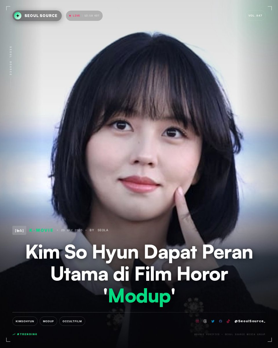 kpopdankdramaid's tweet photo. Kim So Hyun main di film horor 'Modup' bareng Yoo Hae Jin & Siwan! Ini peran utama film pertamanya sejak dewasan. Penasaran banget sama aktingnya di genre horor! #KimSoHyun #Modup #Kdrama #KoreanFilm
Read More: https://t.co/VbpzpWuMj5
-Seola https://t.co/7jOs78pm1T