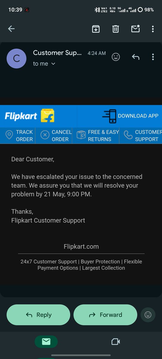 _Anmol_07's tweet photo. Dear @Flipkart, @flipkartsupport if you cannot deliver an order, at least stop showing fake “Out for Delivery” updates every day. Since 14 May, no delivery attempt, no response from the agent, and support only keeps extending dates till 21 May. #scam  #Flipkart #Ekart https://t.co/s0fAZ45sBm