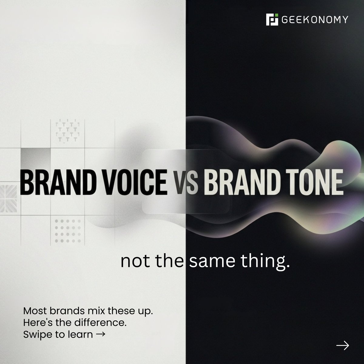 TheGeekonomy's tweet photo. Voice = who you are. Always the same. Tone = your mood. Shifts with context.

Strong brands don't sound the same everywhere — they sound right everywhere. ✅

#Branding #BrandStrategy #MarketingTips #Geekonomy https://t.co/tZtszTI1Et