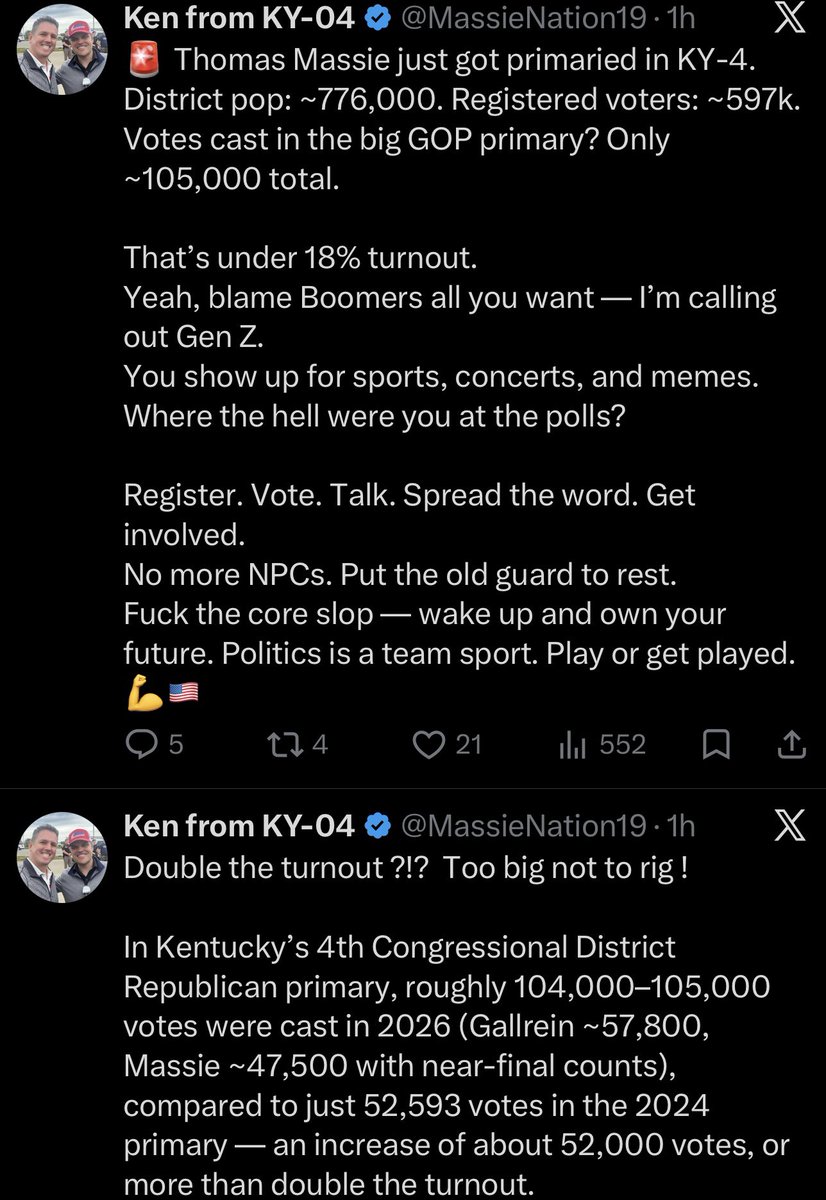 _USAJ_'s tweet photo. @captive_dreamer He lost because of pathetic turnout but it was also rigged because turnout was so high. Don’t you get it?? https://t.co/4pZzVIuC7A
