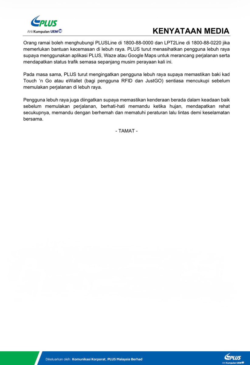 PLUS Malaysia Berhad tweet media