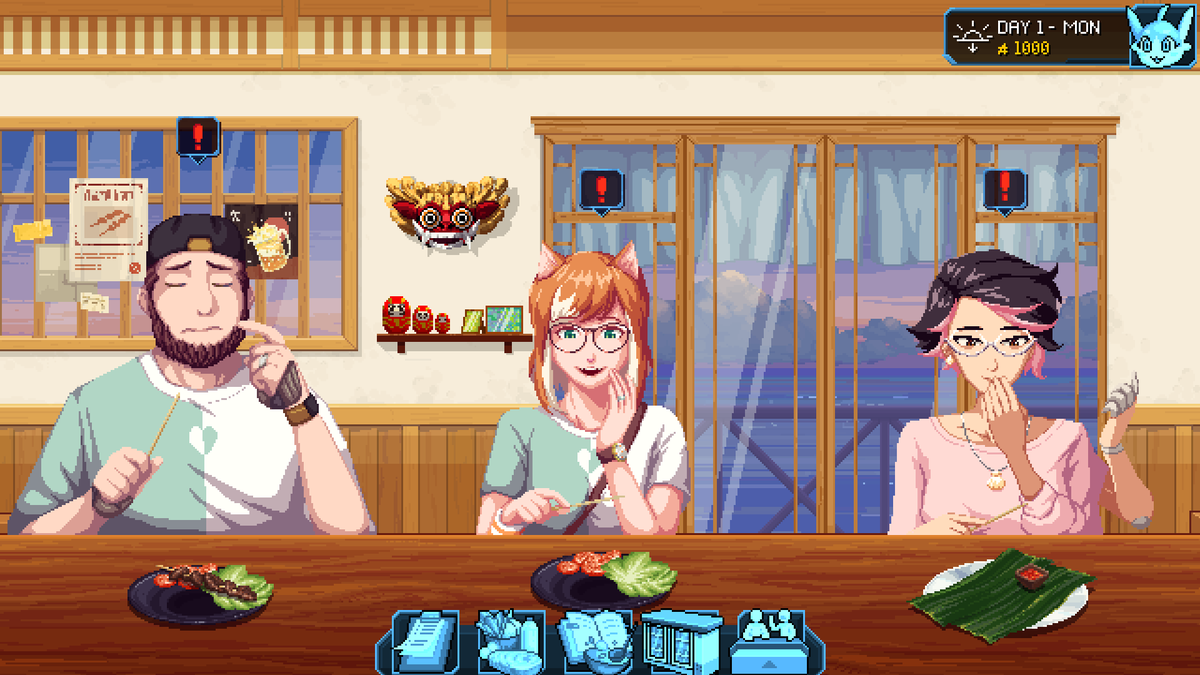 EGRInteractive's tweet photo. No AI. These are made with Godot, Krita, and sweat and tears of our dev team!
#izakaya #cooking #indiegame https://t.co/RrY7Vak5MP