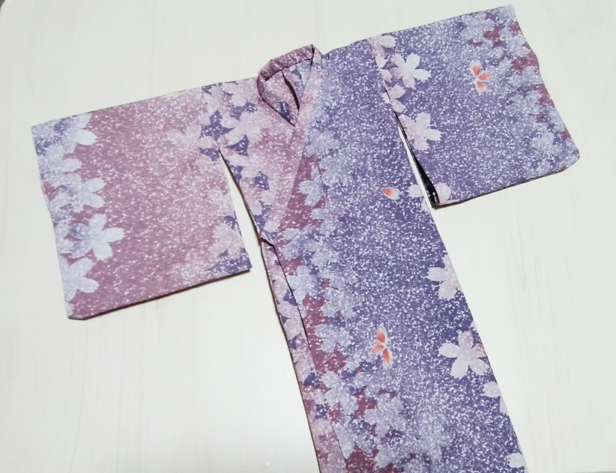 mimissu♡薩摩浴衣　裏柄変り　両面染め　濃紫　東京本染　　#1137 40cmサイズの「つい丈」の浴衣。 黒は透け透け(○`ω´○) お好きな帯と