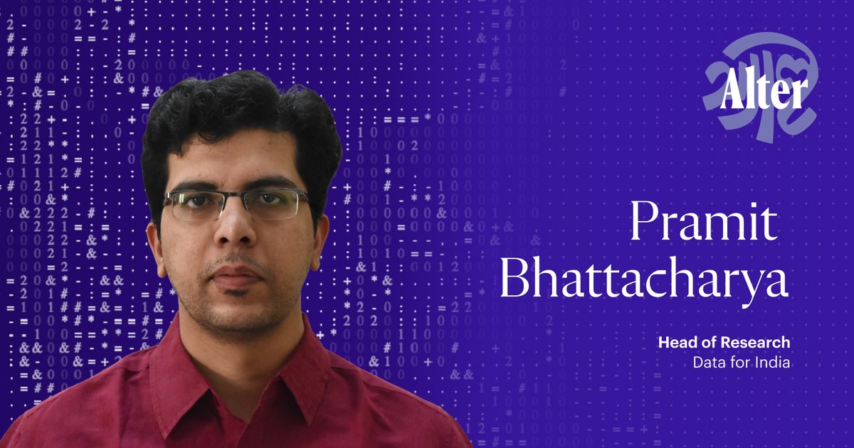 AlterMagIndia's tweet photo. Pramit Bhattacharya has spent years decoding the numbers through which India sees itself.

As research lead at @dataforin, columnist at @htTweets, and former Data Editor at @livemint, @pramit_b has built a career around making public data clearer, sharper, and harder to ignore.

He helped set up Plain Facts, one of India’s first data journalism units, and is currently working on a book on the evolution of national accounting in India.

For Alter Magazine's Issue #4, he joins us to explore Mahalanobis, the Indian Statistical Institute, and the story of how modern India learnt to see itself through data.

https://t.co/CDz1bONMDJ