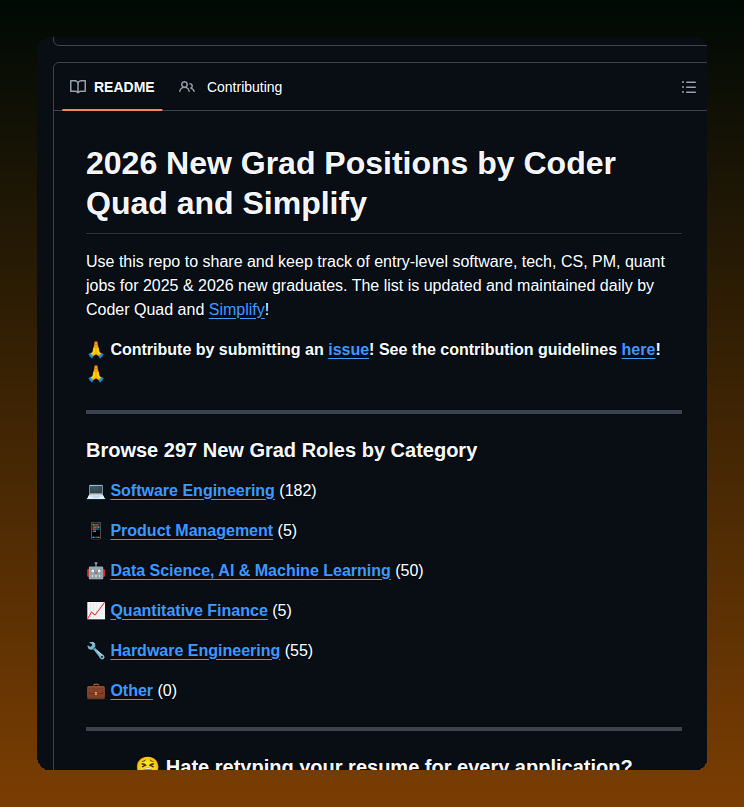 New Grad Roles Daily-updated list of 297 new grad technical roles https://t.co/8EEWIVikdQ