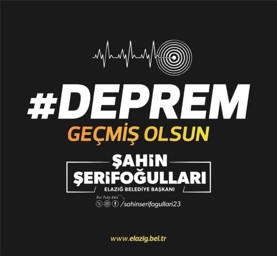 sahin_serifoglu's tweet photo. Malatya’da meydana gelen ve ilimizde de hissedilen 5.6 büyüklüğündeki #depremden etkilenen tüm vatandaşlarımıza geçmiş olsun dileklerimi iletiyorum.

Rabbim, ülkemizi ve milletimizi her türlü afetten korusun. https://t.co/01e6c35UhM