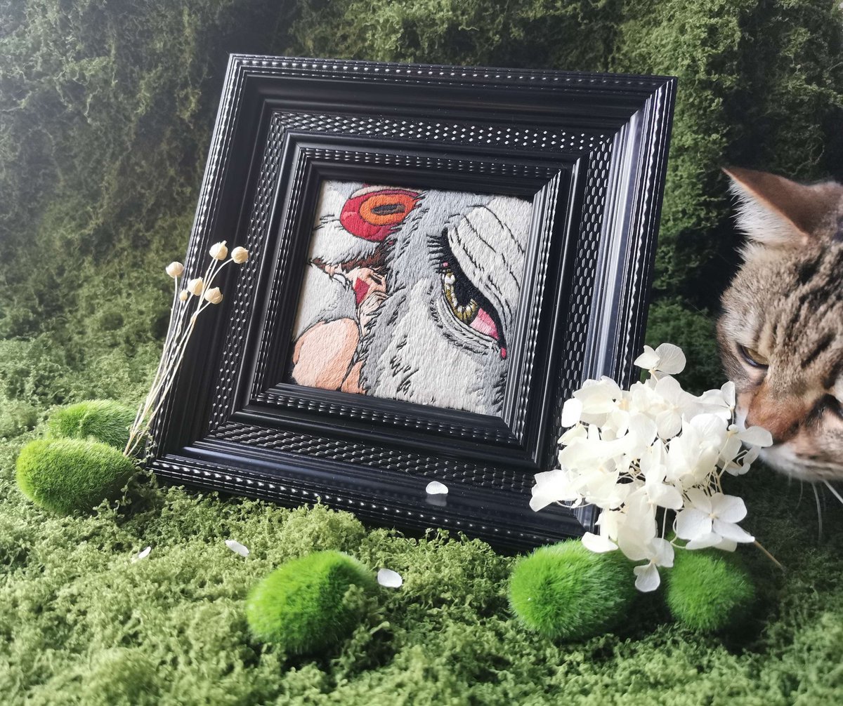 Sutislany's tweet photo. @Kosmic_Creation Hi I'm Sutis &amp; I make cute and nerdy embroideries.☺️ 
This Princess Mononoke piece is gonna be my forever favourite I made last year. 💖 https://t.co/veF0nSrjzf