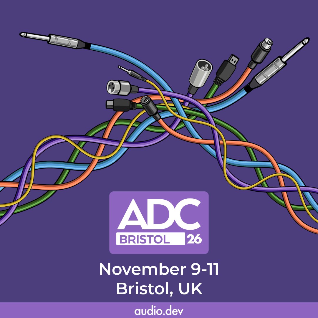 audiodevcon's tweet photo. ADC Bristol UK 2026 Call for Speakers now open!

Developers, researchers, students, and creators from across the audio industry are invited to submit talks.

Only title + abstract required
Deadline June 29
https://t.co/ymSJNpmAfu

Nov 9-11 In-Person &amp; Online

#audio #developer https://t.co/GGvdngA9Iq