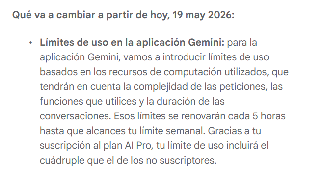 amdelvaz's tweet photo. #Google se sube al carro de los límites por uso en suscripciones a servicios #IA, incluyendo #Gemini https://t.co/ucORY2D9P2