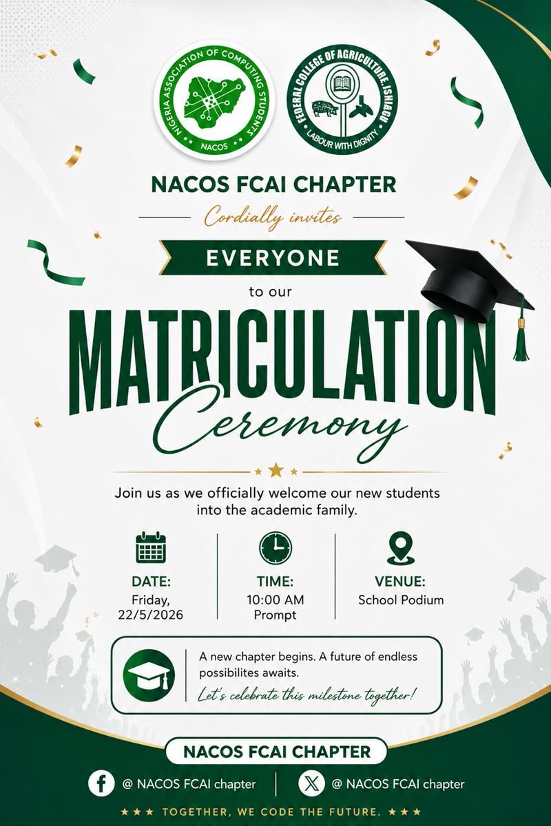 Nacosfcai's tweet photo. It's happening this Friday.
#nacosFcai https://t.co/DtKQuXXE17