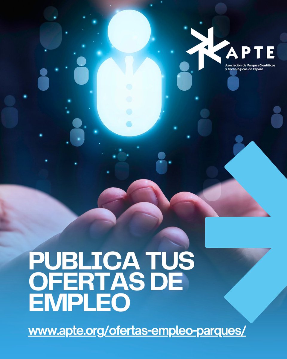 APTE_es's tweet photo. 📢 ¿Tienes ofertas de #empleo en tu empresa? ¡Dales más visibilidad desde la web APTE!

Las empresas de los parques científicos y tecnológicos miembros de #APTE ya pueden publicar sus ofertas de empleo aquí

👉https://t.co/IWHZqOhYjF

#EmpleoParques #LosParquesAportan https://t.co/EJrlOweTyu