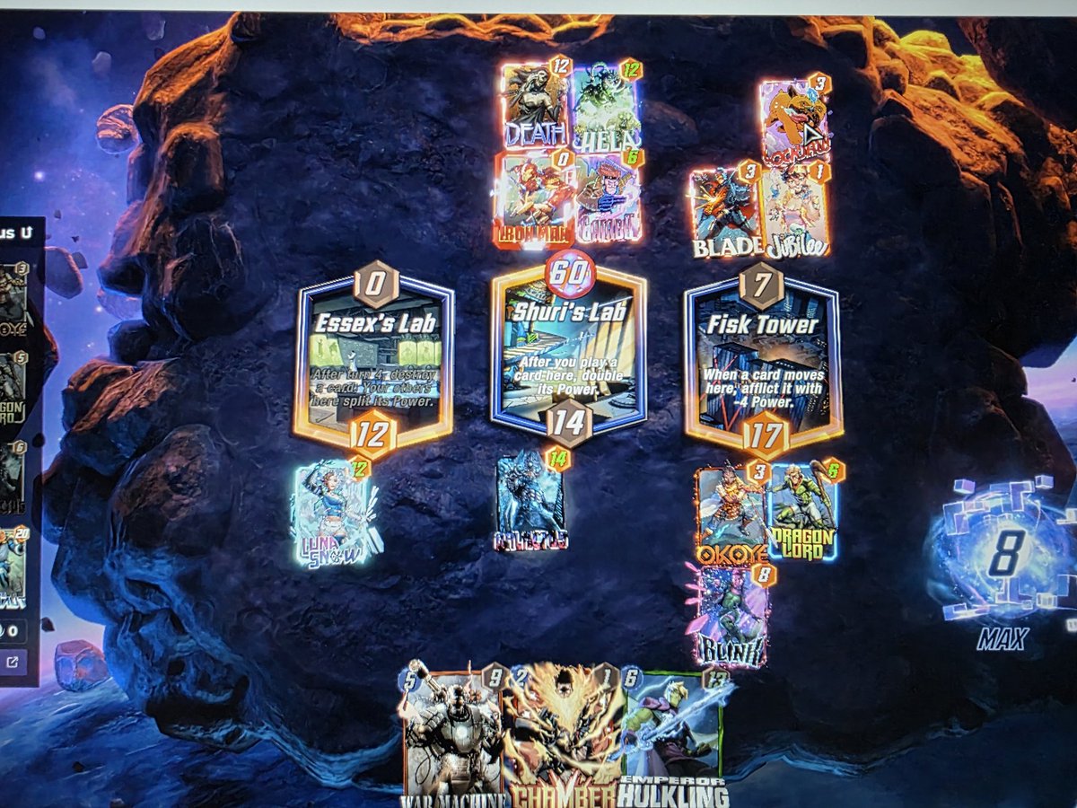Apocalypse_Finn's tweet photo. #MarvelSnap Can anyone tell me how Hela summoned Death? If Gambit discarded it, shouldn't it be shown? https://t.co/jEF9zT9rZU