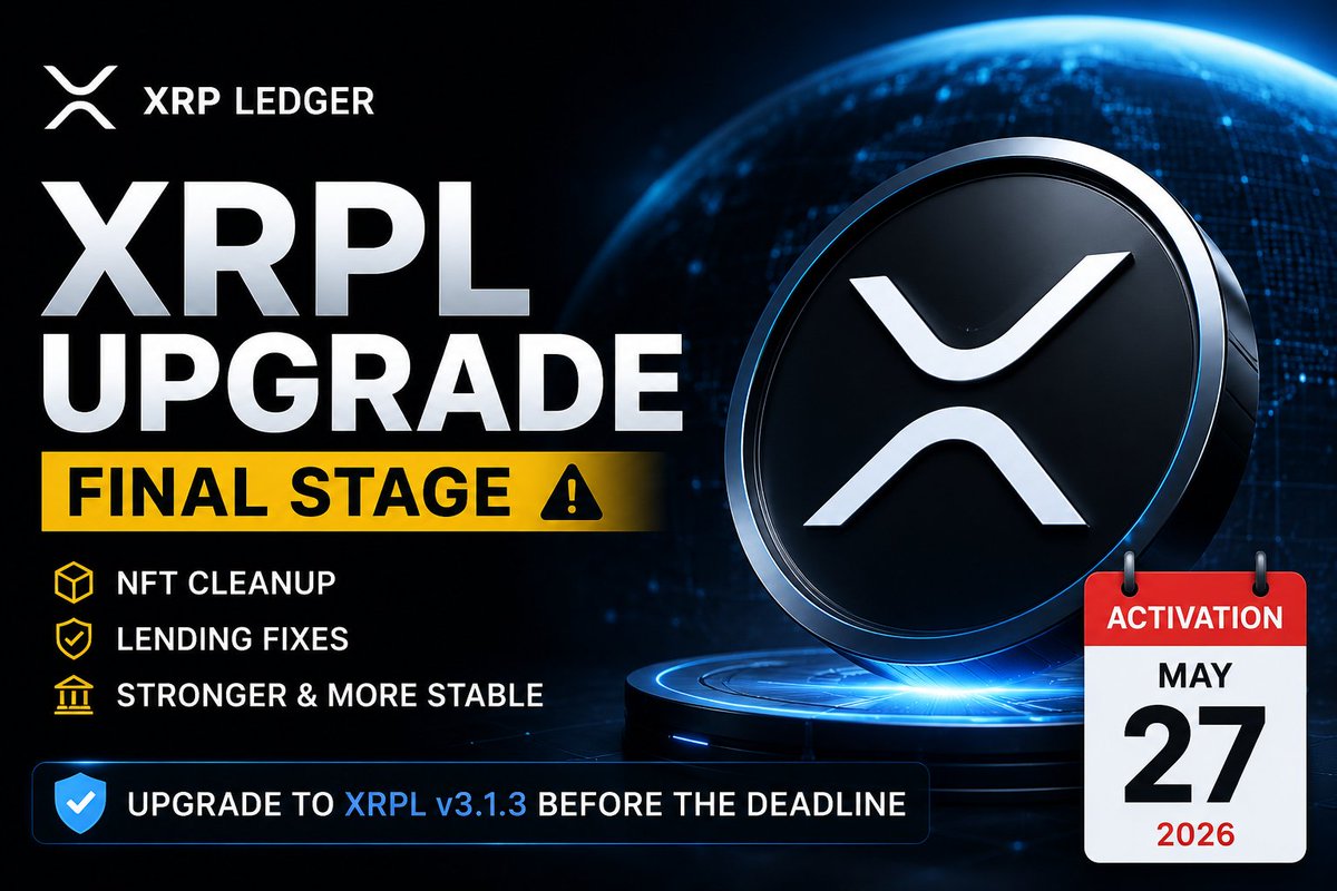 speartrades_app's tweet photo. 🚨 XRP Ledger’s FixCleanup3_1_3 upgrade goes live May 27.

Validators are being urged to upgrade to XRPL v3.1.3 before activation to avoid amendment blocking issues.

The update improves NFT cleanup, lending reliability, vault accounting, and permissioned domains.

Meanwhile, the community is now debating whether XRPL could temporarily split if validators fail to upgrade in time.

Big week ahead for $XRP