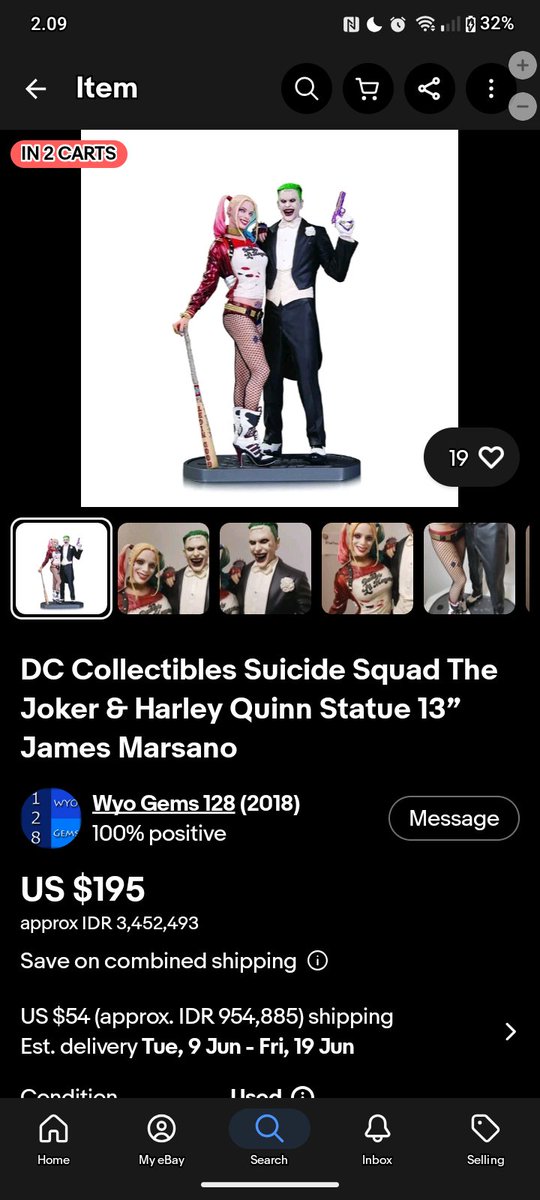_myownsummer's tweet photo. Mau jual statue Joker &amp; Harley Quinn Suicide Squad 12inch. Original DC Collectibles. Kondisi ga ada patah atau bekas lem. Lengkap sama dus stereofoam. Ntar sorean gw update foto realnya ya. Yg di foto harga ebay. Mau jual 2.5jt aja, cod raffles hills cibubur aja. https://t.co/5hH8wuLSDE