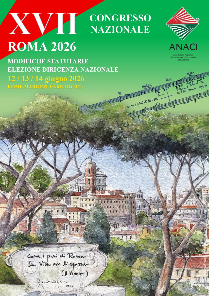 Anaci_it's tweet photo. ANACI ringrazia l'autore dell'acquerello del XVII Congresso ANACI di Roma, l'associato e collega Marcello Spanu di Cagliari, per questo acquerello che racconta una storia millenaria di Roma ai più sconosciuta, raccontata dai sacri pini di Roma, pinus pinea, pini domestici. https://t.co/fWsc7prxua