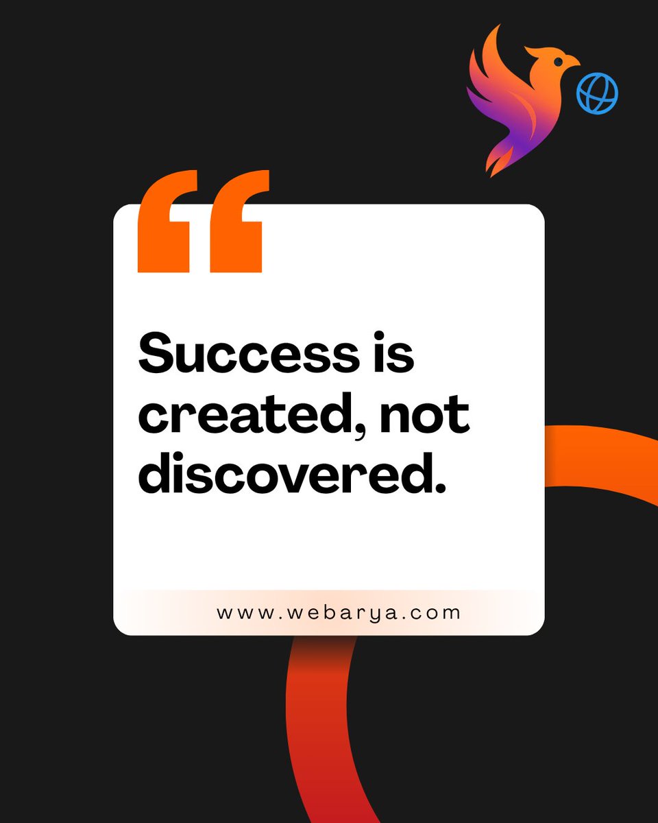 WebAryaTech's tweet photo. Success doesn’t happen by luck.

It’s built with effort, consistency, and vision.
#SuccessMindset #Motivation #Growth #BusinessSuccess https://t.co/6yUTQrpcup