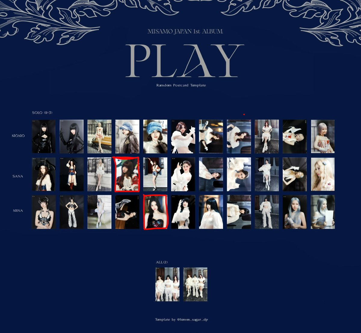 96toreusa's tweet photo. MISAMO PLAY ラントレ　交換　TWICE

譲)1枚目　ミナ　サナ　モモ　オール
求)2枚目　🟥印

郵送希望📮
よろしくお願いいたします🙇‍♀️ https://t.co/qszeaEg3fj