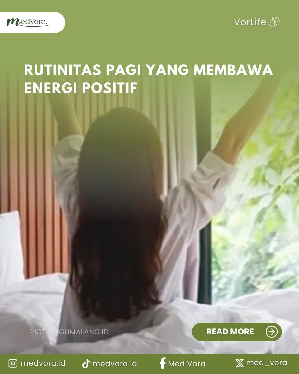 Med_Vora's tweet photo. Mulai dari bangun lebih awal, sarapan, olahraga hingga berpikir positif dengan kebiasaan sederhana ini bisa membantu tubuh lebih segar, pikiran lebih fokus, dan suasana hati jadi lebih stabil loh👌

Source: https://t.co/OFbJWvlrB4

#MedVora #RutinitasPagi #HidupSehat https://t.co/wdxdrv3N2A