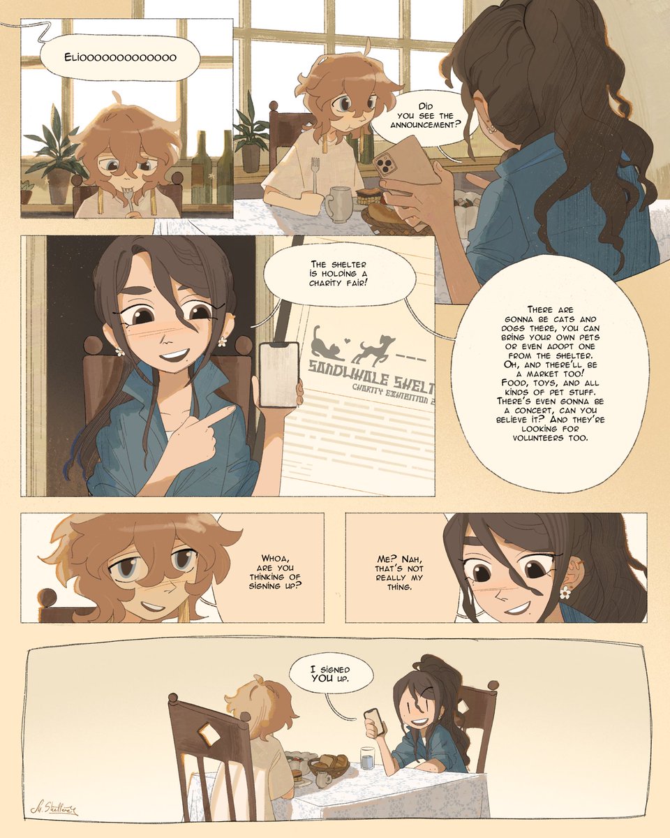shetlerov's tweet photo. 🐾 So Elio’s going to visit shelter charity fair as a volunteer! All thanks to his sister (what would he do without her???) 

#oc #comic https://t.co/QUdc8rZBet