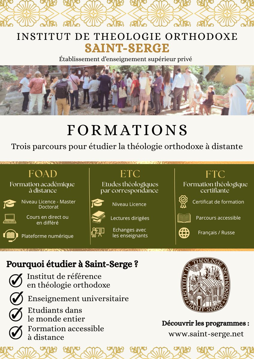 ITOSaintSerge's tweet photo. Se former à distance en théologie orthodoxe : les trois parcours de l’Institut Saint-Serge https://t.co/Liv9x9ZXGI