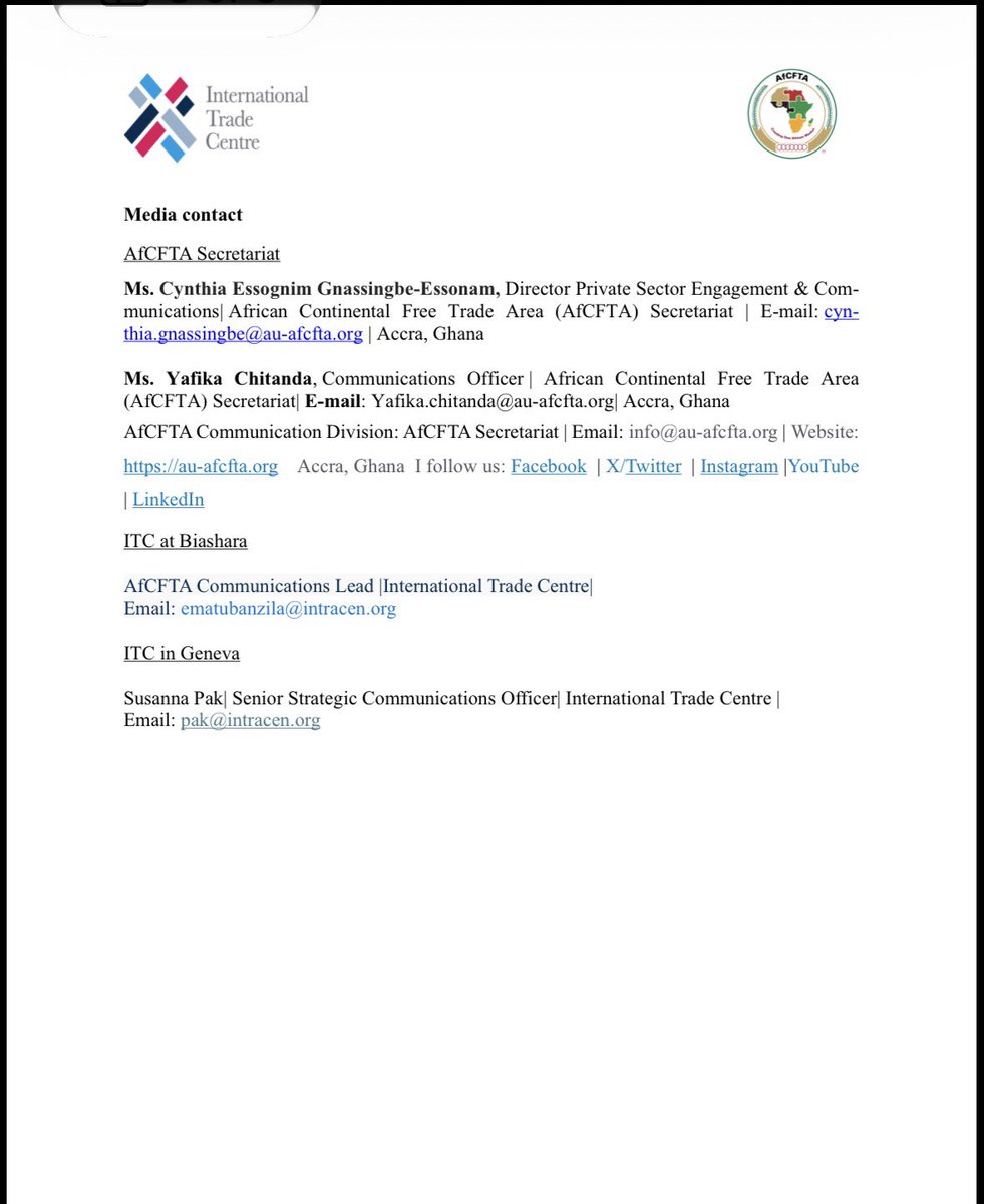 AfCFTA Secretariat Official tweet media