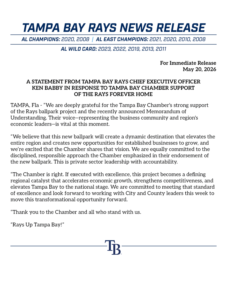 Tampa Bay Rays tweet media