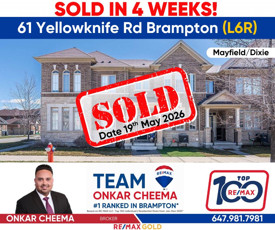 onkarscheema's tweet photo. 📣 Just SOLD in 4 Weeks in Brampton!
🥇 Team ONKAR CHEEMA
☎ 647-981-7981
🏣 RE/MAX Gold Realty Inc.
🌐 https://t.co/eeZaKxngVZ

#teamonkarcheema #onkarcheema #houseforsale #1realtorinl6r #1realtorinbrampton 5starsreviewrealtor bestrealtor freehomevaluation l6rcallonkar https://t.co/pKw7t4GdW3