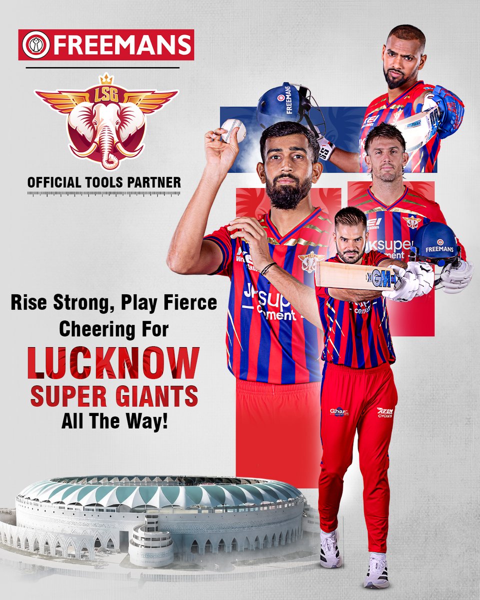 freemans_fmi's tweet photo. Rise strong. Play fierce. 💙🏏
FREEMANS cheers for the spirit of Lucknow Super Giants!🔥 #MeasureTohFREEMANSHiKarega #FREEMANS https://t.co/pFsG2FmMMu