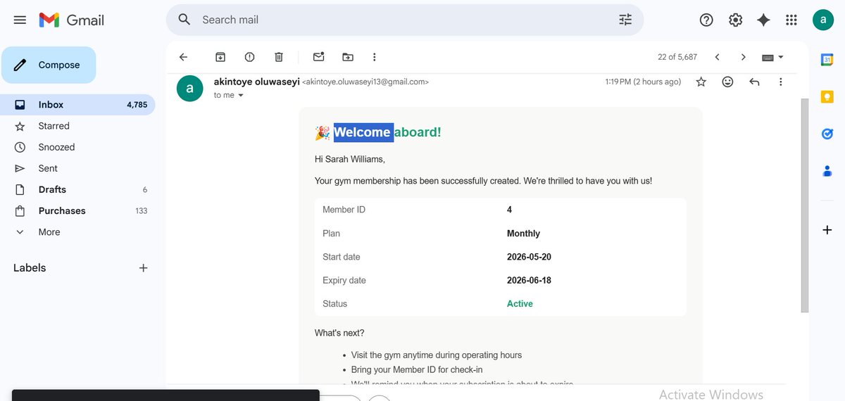 Stat_Guy13's tweet photo. @TechSphereAcad 
Just finished a gym automation system.  3 workflows: registration, expiry reminders, renewals. Someone fills a form, the system handles everything else,emails, alerts, database updates.  Built with n8n, Airtable, Gmail, Telegram. No monthly cost.
#LearningWithTS https://t.co/aDsRgH7s8b