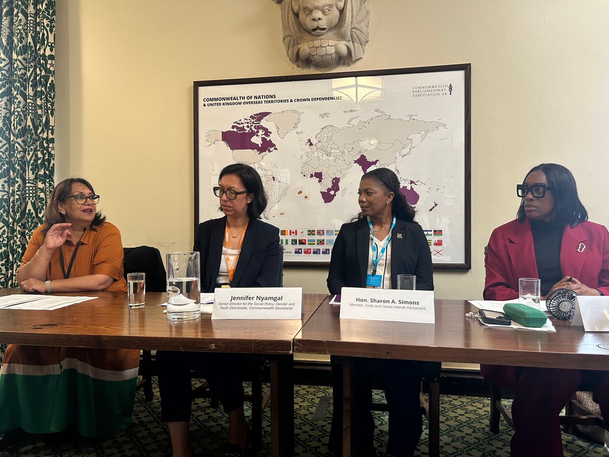 Baroness Verma, Jennifer Nyamgal from the Commonwealth Secretariat, Hon. Sharon Simons Turks and Caicos Islands Parliament and Kate Osamor MP.