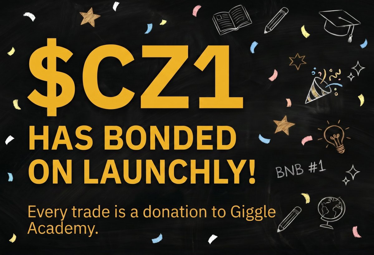 cz1_bnb's tweet photo. GM $CZ1!

We bonded. 🥳

100% of every swap fee goes to free education for kids who have nothing. Automatically. Every trade.

This is just the start. More updates coming today. Start packing.

Follow + turn notifications on. You don't want to miss what's next.

CA: 0xcDe9fdC3e97979B76bA65a88d9a631F514a3C36f

@GiggleAcademy @cz_binance @BNBCHAIN @launchly 🎓