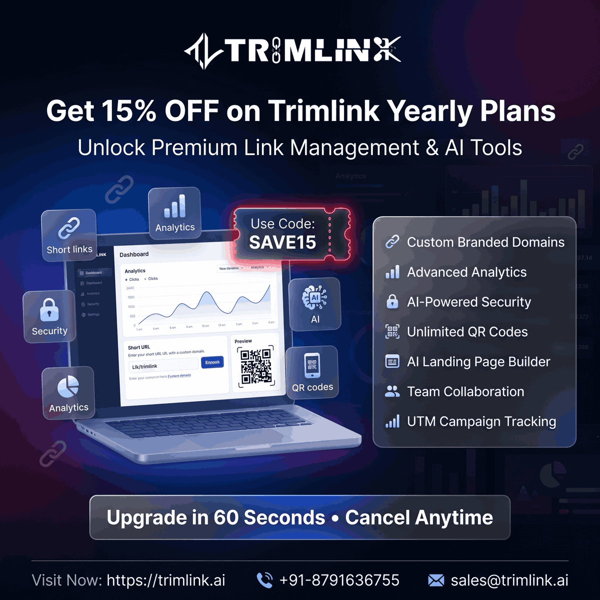 trimlink_'s tweet photo. Still using basic link tools?

Upgrade to Trimlink and unlock premium features for analytics, security, branding, and campaign tracking.

🎯 Get 15% OFF on yearly plans
Use code: SAVE15
Upgrade in 60 seconds. Cancel anytime.

🌐 https://t.co/MzmwNuPruy

#Trimlink #SaaS #Marketing https://t.co/ZyLD2ciGQh