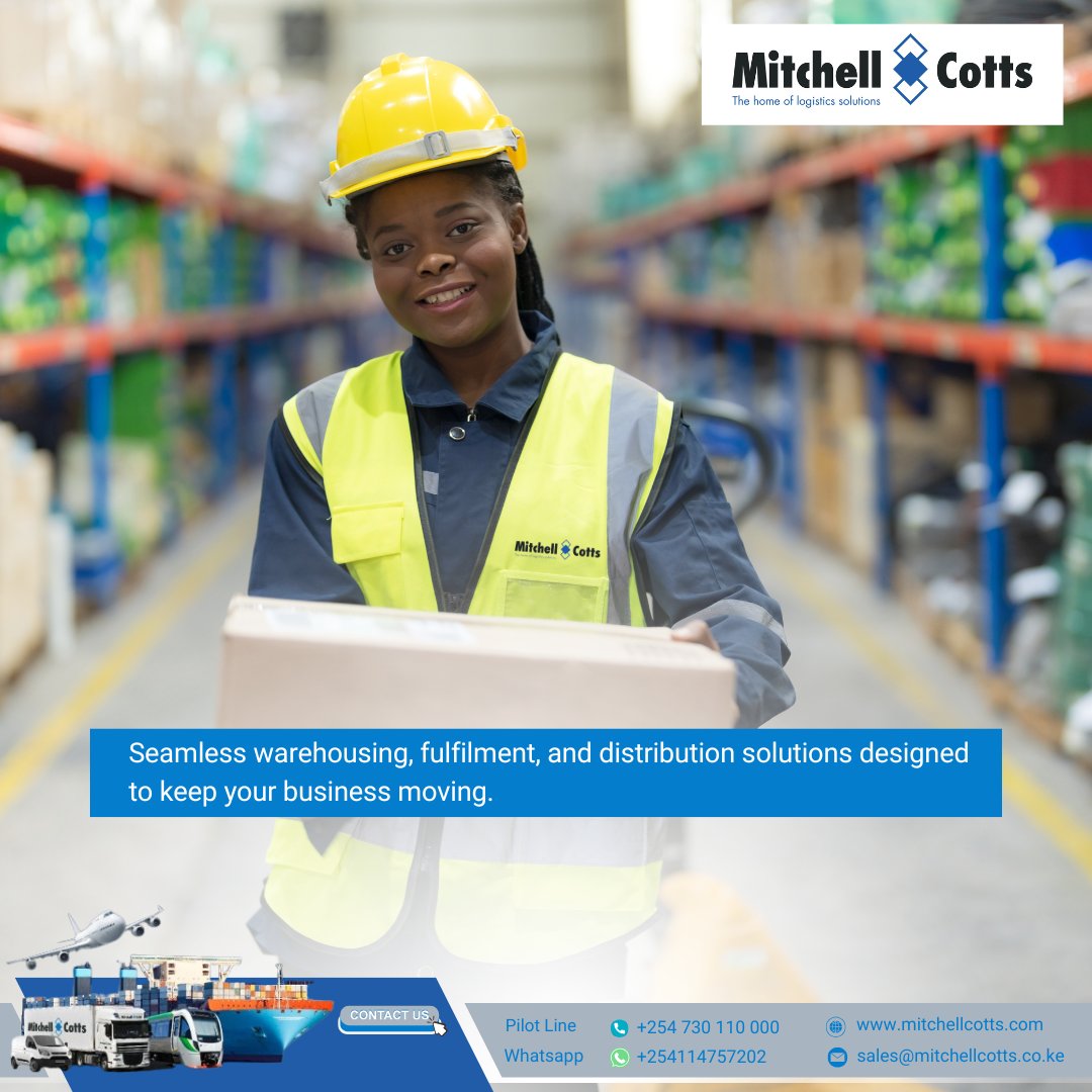 CottsGroup's tweet photo. 𝐅𝐫𝐨𝐦 𝐖𝐚𝐫𝐞𝐡𝐨𝐮𝐬𝐞 𝐭𝐨 𝐅𝐢𝐧𝐚𝐥 𝐃𝐞𝐥𝐢𝐯𝐞𝐫𝐲 — 𝐒𝐞𝐚𝐦𝐥𝐞𝐬𝐬𝐥𝐲

In today's on-demand economy, fulfilment is no longer a back-office function, it is a frontline brand experience. Late deliveries, stockouts, and poor last-mile execution don't just cost sales. They cost customer trust.​

At Mitchell Cotts, we run warehousing and distribution of cargo end-to-end — from the moment goods arrive at our strategically located facilities, to the moment they reach your buyer's door.​

Our fulfilment capability covers inventory management, cargo consolidation, custom repackaging, and last-mile delivery. We utilise the SGR railway for efficient movement between Mombasa, Nairobi, and Kampala, and our bonded and unbonded warehouses are designed for flexibility, security and rapid turnaround.​

Your customers expect delivery on time, every time. We make sure you deliver.​

🔗 Learn more about our warehousing and distribution services:​
https://t.co/a9Z2Q3bAKe

#Fulfilment #SupplyChain #LastMileDelivery #EastAfricaLogistics #WarehouseAndDistribution