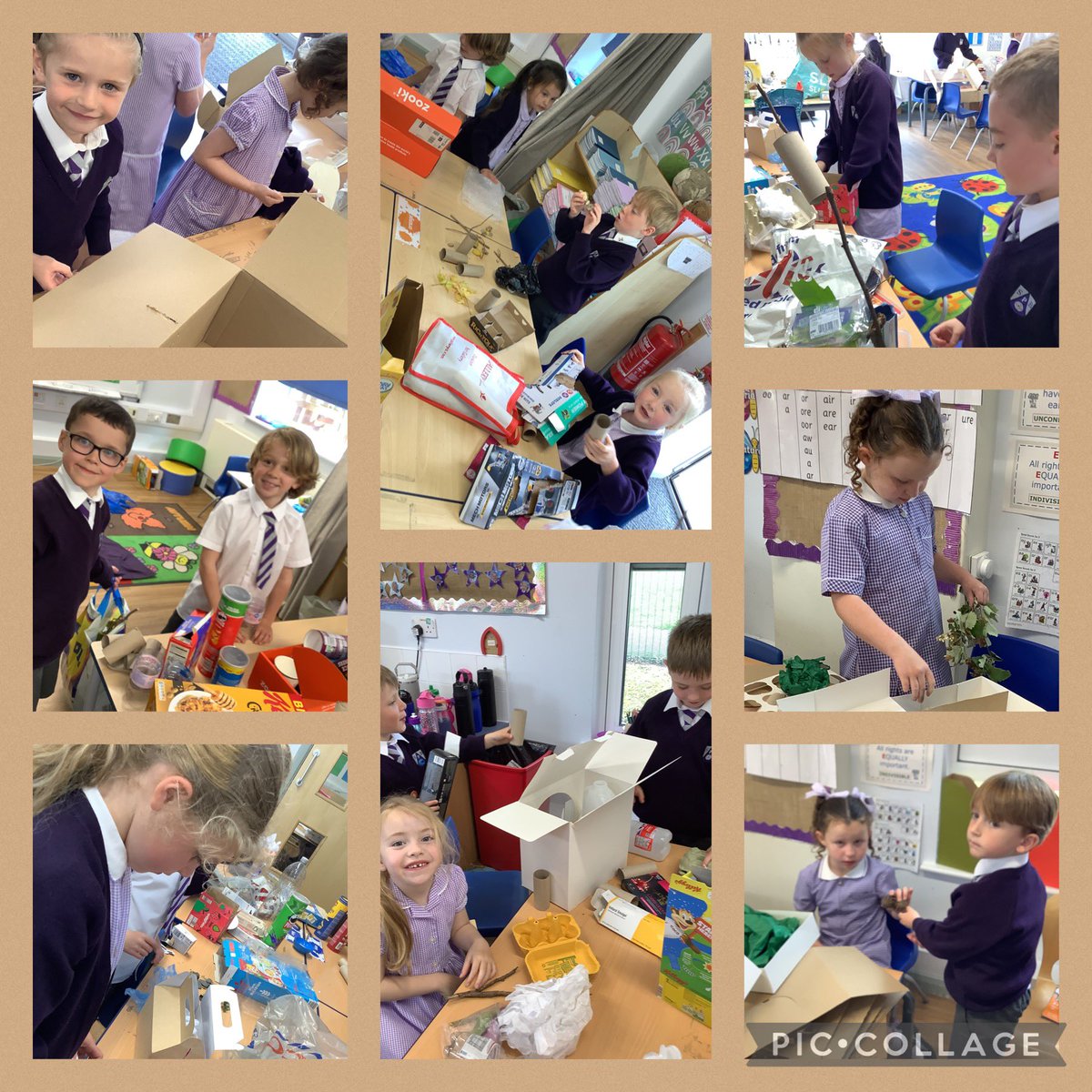 SPBYear1's tweet photo. Building Bug Hotels! 🐞🐛#StPBDT https://t.co/2q7lqYQ6zB