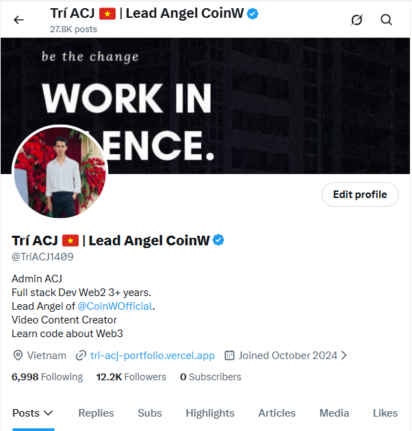 Trí ACJ 🇻🇳 | Lead Angel CoinW tweet media
