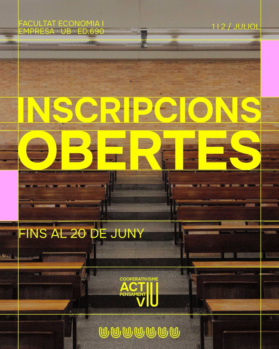 CooperativesCAT's tweet photo. 📄 PONÈNCIA | Cadenes de valor renovables

Debatrem propostes concretes per construir alternatives productives en energies renovables als Països Catalans ⚡

📅 1 i 2 de juliol 
📍 UB - Facultat d’Economia i Empresa. (Av. Diagonal. 690, Barcelona) 

🎟️ Inscripcions obertes a https://t.co/wxsubc86hQ fins al 20 de juny

#UESCOOP2026 #EnergiaRenovable #CooperativismeActiu#PensamentViu