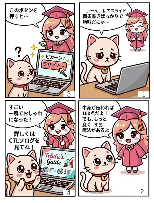 twcu_ctl's tweet photo. 「テルルの質問箱」に答えました。今回の質問内容は「魅力的なプレゼンのスライドを作るコツ」についてです。チェックしてみてくださいね！＃東京女子大学　＃CTL　＃プレゼン　＃テルル　https://t.co/EQJ3qPsxvt https://t.co/LepmF9Q13v