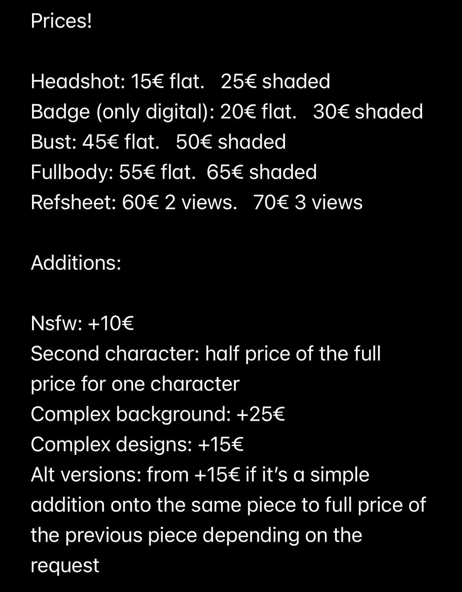 Sharkjuic3's tweet photo. here’s my updated price list, feel free to ask about it in my DMs https://t.co/Z4e12BY3c1