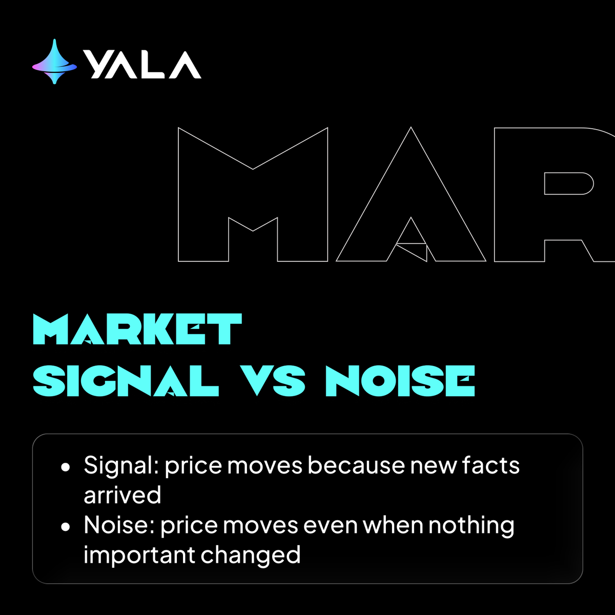 yalaorg's tweet photo. Markets move for different reasons.

Some moves reflect new facts.
Others are just reaction, momentum, or temporary imbalance.

Fair value helps separate signal from noise. https://t.co/w5fqienzT2