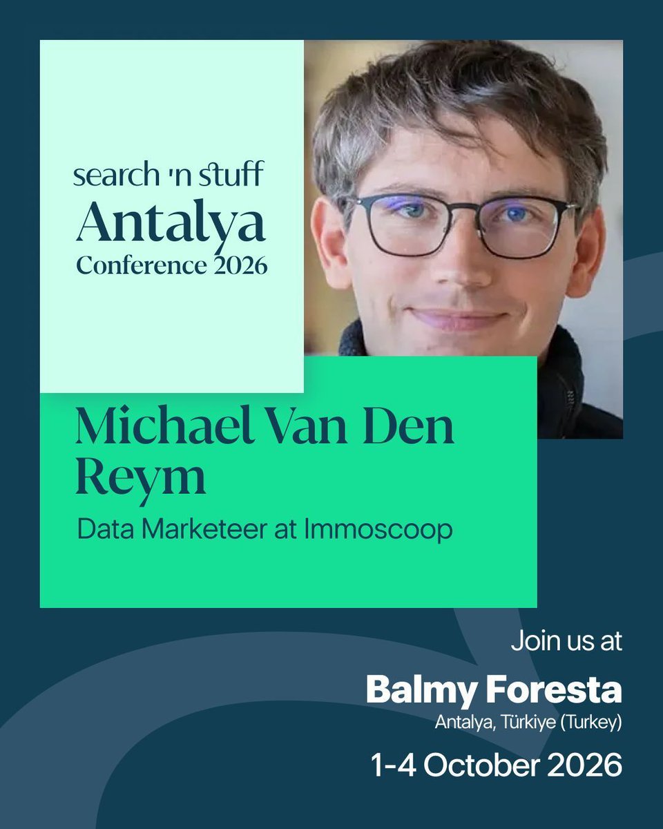 searchandstuff's tweet photo. AI SEO workflows are evolving. Most are catching up. Michael Van Den Reym @vdrweb is already ahead — and he's showing exactly how at Search 'n Stuff Antalya Conference 2026. 🎯 

Seats are limited. Secure your seat now: https://t.co/t04qGqlgAg https://t.co/xjppWzw3dy