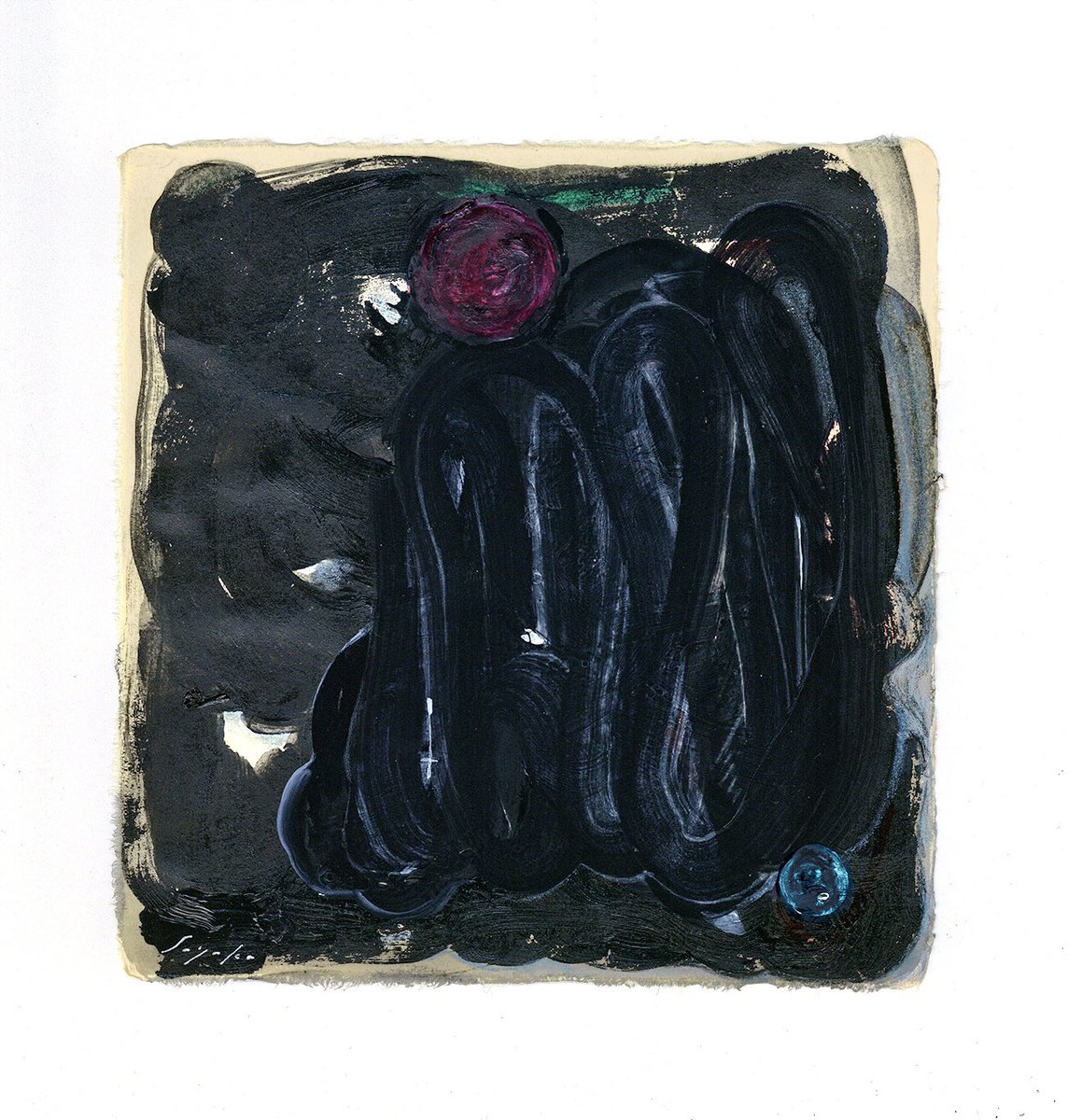 how feel now / 160×150mm acrylic on Japanes handmade paper